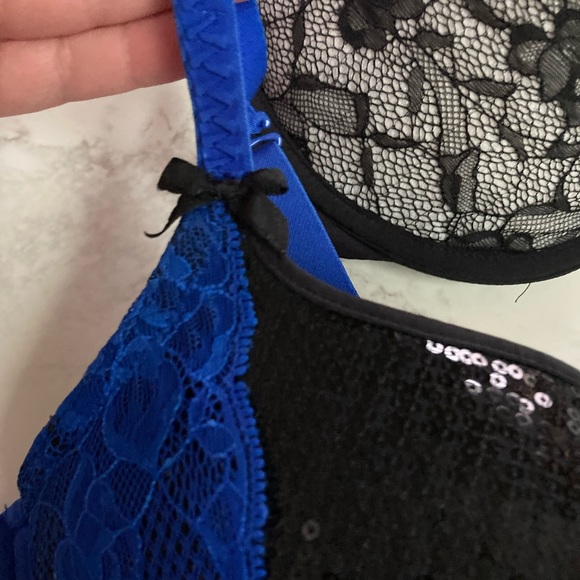 Pair of LaSenza Beyond Cleavage Sz 38C Front clasp Convertible Lace & Bead - Picture 7 of 16